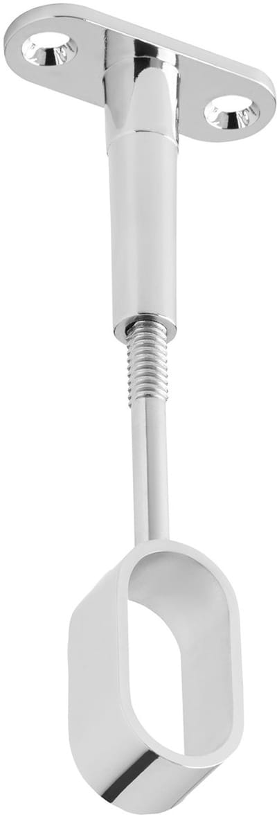 SOTECH 1 stuk Garderobestanghouder voor ovale kledingstangen (30 x 15 mm) Gepolijst chroom in hoogte verstelbaar 84 - 112 mm