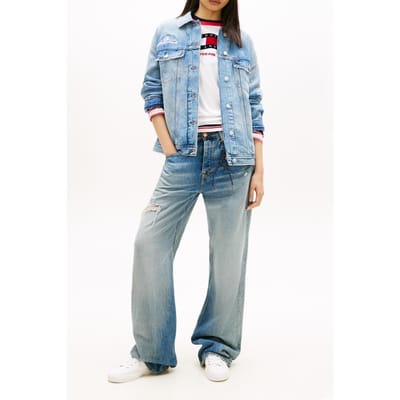 Tommy Hilfiger Oversized Trucker Jacket Denim Light Größe: XS | Jeansjacken Outlet | Damen | Blau