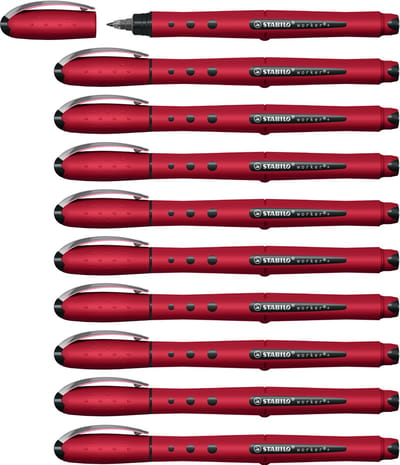 STABILO worker+ - Rollerball Pen 0.5 mm - NatureCOLORS Wildflower - Bordeaux - Doos 10 stuks