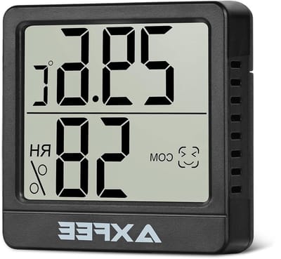 Digitale Hygrometer met LED Display en Comfort Logo, Mini Indoor Thermometer voor Kantoor, Tuin en Babykamer (Zwart)