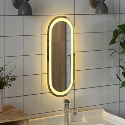 vidaXL - Badkamerspiegel - LED - 40x15 - cm - ovaal