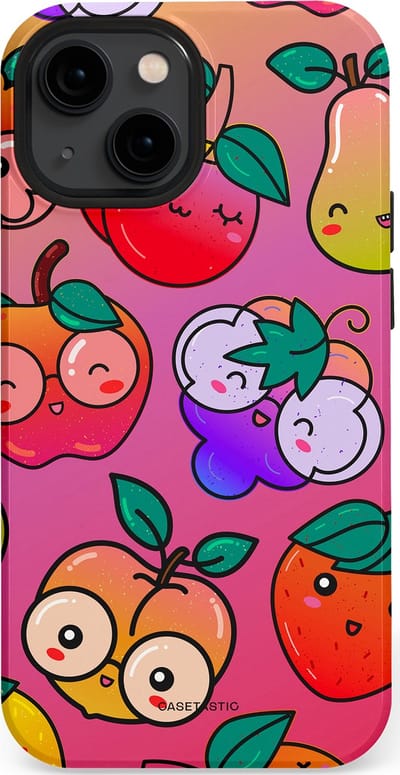 Casetastic Hoesje Geschikt voor Apple iPhone 13 Mini Magsafe - Stijlvolle Beschermende Duo-layer Case - Fruitige Grapjes