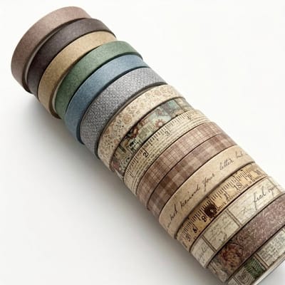 Multicolor washi tapes set unisex 20 rollen vintage decoratieve tape voor planners scrapbooking journaling en DIY knutselen