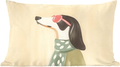 Sierkussens - Kussentjes Woonkamer - 60x40 cm - Hond - Zonnebril - Sjaal