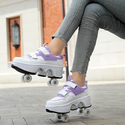 Tiener Rolschaatsen Nieuwe Deformatieschoenen Vierwielige Dubbeldoel Rolschaatsen Dubbelwielige Rij Wegloopschoenen Rolschaatsen Kunnen Gaan 35