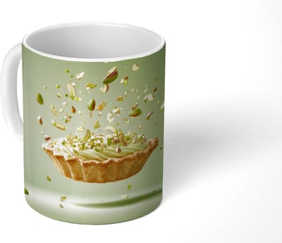 Mok - Koffiemok - Pistache - Taart - Noten - Eten - Mokken - 350 ML - Beker - Koffiemokken - Theemok