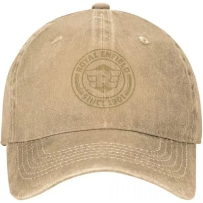 Royal Enfields Sinds 1901 Unisex Baseballpet Motorfiets Distressed Gewassen Petten Hoed Vintage Outdoor Workouts Zonnecap Adjustable beige