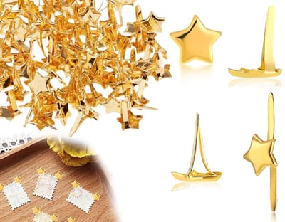 Dailygoods- Clips 200 Stuks - Metalen Clips - Sterletters/Patroon - Scrapbooking - Doe-het-zelf - Hoogwaardig Materiaal - Punaises