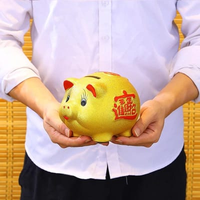 Varkensveilige Spaarpotten Gelukkige Kinderen Verbergen Cadeau Groot Formaat Spaarvarken Euro Munt Speelgoed Kawaii Familie Huis Producten beige