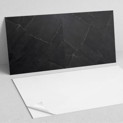 Coloray Wandpanelen Zelfklevend - Elegant marmerpatroon PVC Wandpaneel - 100 cm x 50 cm - Zwart Wandbekleding Zelfklevend - 1 stuk - Texturen Wandpanelen Zelfklevend - Wandpanelen Keuken - Wandpaneel Badkamer