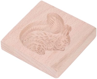 Dailygoods- Koekjesvorm Eekhoornontwerp - Houten Koekjesstempel - Herbruikbaar Beukenhout - Kookaccessoire - DIY Gereedschap - Duurzaam en Wasbaar