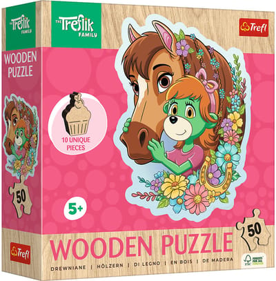 Trefl Boerderijdieren Hout Houten Legpuzzel - 50 stukjes - Vanaf 4 jaar