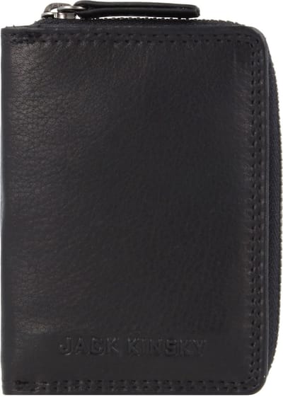 Jack Kinsky Brisbane Portemonnee RFID Leer 7,5 cm - Jongens - Staand formaat - schwarz
