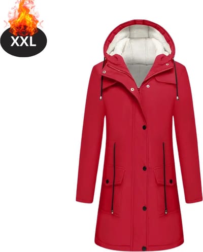 Livano Winterjas - Parka - Dames - Winter - Jas - Volwassen - Stijlvol - Rood - XXL