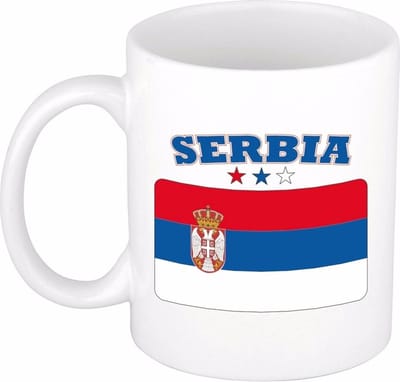 Bellatio Decorations koffie mok - Servie - vlag print - 300 ml - wit - keramiek - Supporters fan artikelen - Landen beker