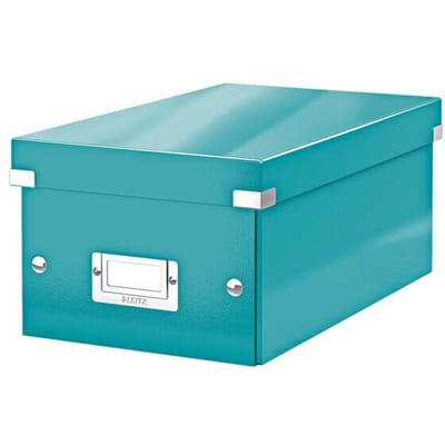 Leitz WOW Click & Store Kartonnen Opbergdoos - 84% Gerecycled Karton - 21 x 15 x 35.2 cm (BxHXD) - Ideaal voor Thuiswerkplek - Ijsblauw