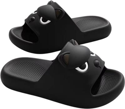 Comfortabele Heren Slippers – EVA Badslippers met Dikke Zool, Antislip Zomer Slippers voor Strand en Zwembad - Zwart - Maat 38