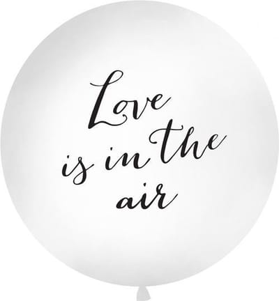 Partydeco - Megaballon Love is in the Air wit/zwart