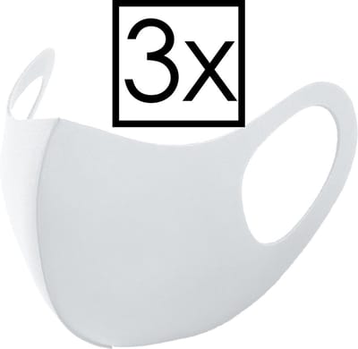 Mondkapje Wasbaar Universeel Mondmasker Wasbaar Niet Medisch Wit - 3x