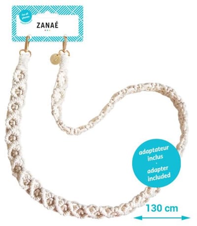 Zanae Phone Chain Necklaces Cafe Del Mar - Telefoon Draagkoord - Wit