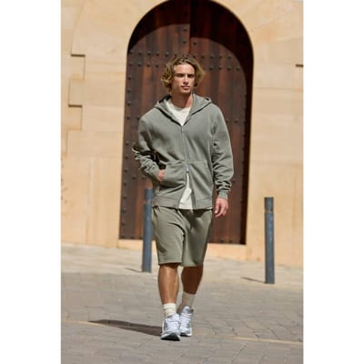 Ruimvallende Essential Gewassen Jersey Short | Washed Khaki | Size XS