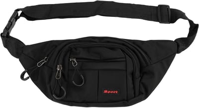 SnelShoppen - Sportieve Heuptas voor Mannen en Vrouwen, Verstelbare Tas met Telefoonhouder voor Yoga, Fitness, Jogging, Reizen, Zwart, Waterdicht, Erg