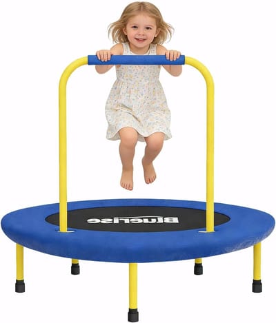 Peuter Trampoline - Binnenshuis Speelgoed - Indoor Spelen - Met Basketbalring - 3 voet - Blauw