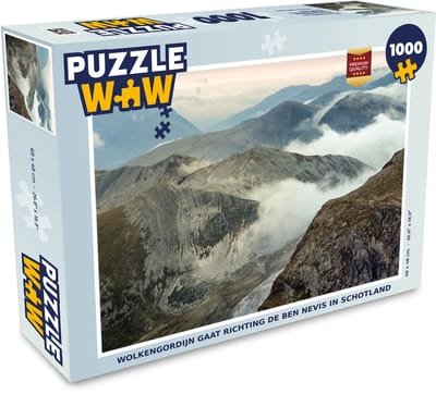 Puzzel Wolkengordijn gaat richting de Ben Nevis in Schotland - Legpuzzel - Puzzel 1000 stukjes volwassenen