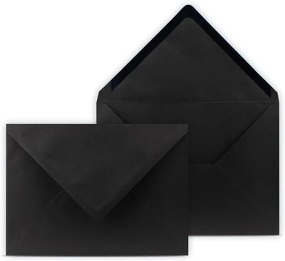 Enveloppen DIN B6 - Briefkaarten Postkaarten - Correspondentie Versturen - Zonder Venster - 125 x 175 cm - Zwart