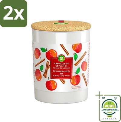 Air Wick - Geurkaars - Kaneel & Boomgaard Appel - 35 Uur Brandduur - Voordeelverpakking - 2 stuks - Geurkaars - Kaneel