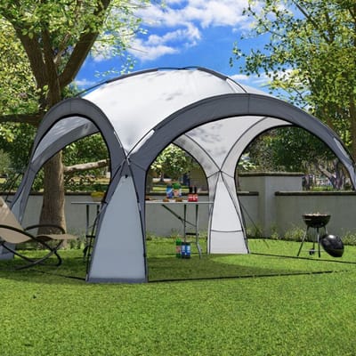 Yolo-deals - Partytent met LED verlichting - Solar - 360cm - UV bestendig - Incl opbergtas - Antraciet