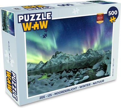 Puzzel Zee - IJs - Noorderlicht - Winter - Natuur - Legpuzzel - Puzzel 500 stukjes