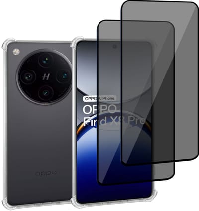 Geschikt voor OPPO Find X8 - Hoesje + 2x Screenprotector – Gehard Glas Cover + Shock Proof Case - Transparant