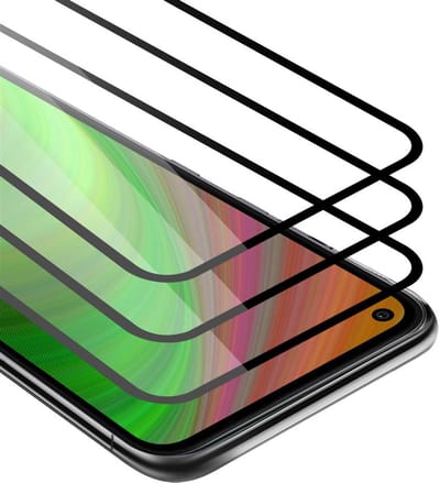 Cadorabo 3x Screenprotector geschikt voor LG K61 Volledig scherm pantserfolie Beschermfolie in TRANSPARANT met ZWART - Getemperd (Tempered) Display beschermend glas in 9H hardheid met 3D Touch