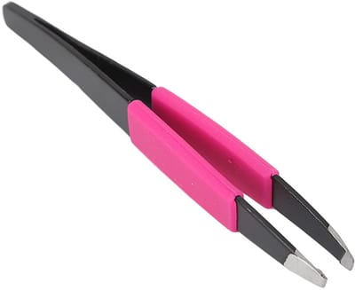 Dailygoods- Wenkbrauwpincet Schuine Punt - Precisie-pincet - Antislip Grip - Roestvrij Staal - Draagbaar - Professioneel Trimgereedschap - Epileerpincet