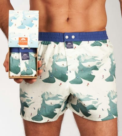 McAlson Wijde boxershort - White/Blue - maat M (M) - Heren Volwassenen - 100% katoen- M4821-M