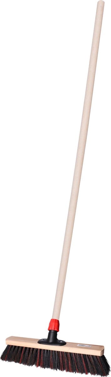 Straatbezem SAGA voor bestratingen en vlonders - Harde bezemkop - 40 cm breed - Houten steel van 130 cm