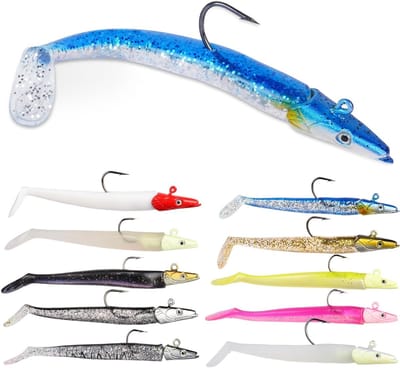 Spinning Vis Aas van Rubber, Zachte Vissen met Loodkop Haak, Lures voor Baars, Snoek en Forel, Ideaal voor Zout- en Zoetwater Visserij
