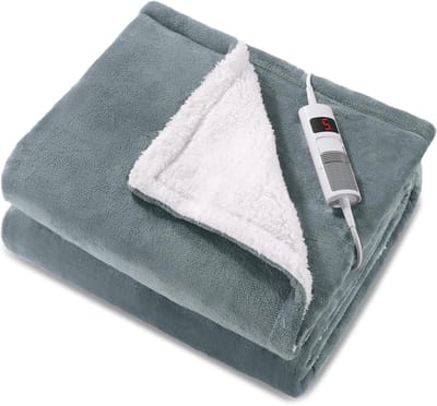 MIRA® Elektrische Plaid - Elektrische Fleece Deken - Elektrische Bovendeken – Grijs - 180cm x 130cm x 1cm
