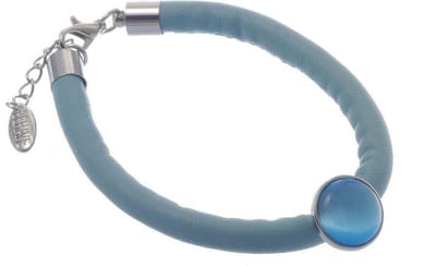 Behave - Armband - blauw PU leer - natuurkraal trend - 19 cm
