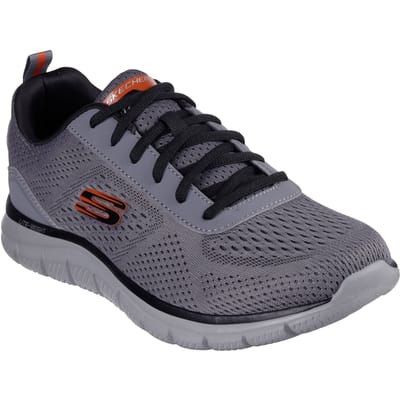 Skechers Track Leshur Heren Sneakers Van Polyester In Antraciet/oranje