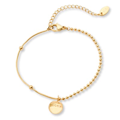 Marama - Armband Lucky Goud - damesarmband - titanium - gold plated - nikkelvrij - bedelarmband - karabijnslotje - verstelbaar - geluksarmband