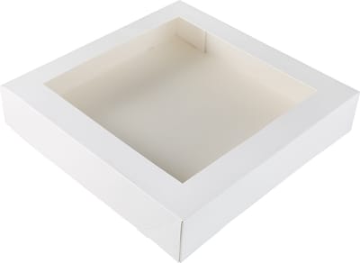 BrandNewCake® Taartdoos - Met Venster - 30x30x6 cm - Taartdoos Karton - Cakedoos - 3 Stuks - Wit