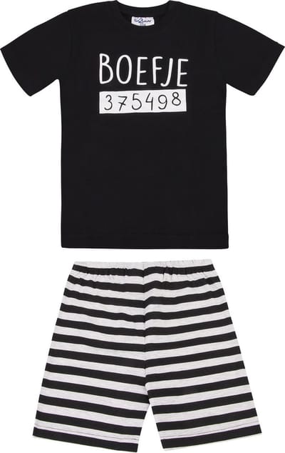 Fun2Wear - Boefje Shortama Baby | Zwart - Katoen - Maat 62