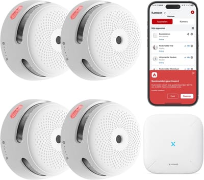 X-Sense XS01-M Rookmelder (4x) + SBS50 Base station - 4 Rookmelders incl. WiFi Gateway - Veiligheidsbundel