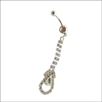 Aramat Jewels | Navelpiercings | Stijlvolle Navelpiercing met Transparante Hanger | | | |10mm | Staal | Volwassenen | Verkleurd niet