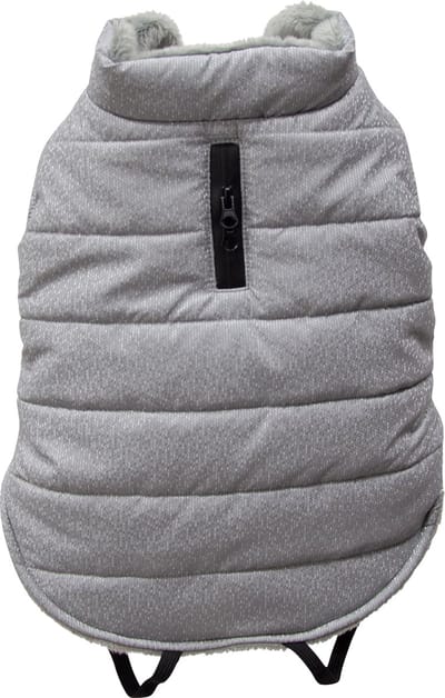 Jack and Vanilla Dogwalk Jas - Regenjas met fleece - Kleur: Grijs - Maat XS - 25 cm