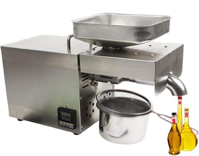 Elektrische Koude en Warme Pers voor Notenolie Extractie - RVS Machine met Temperatuurregeling tot 240°C