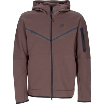 Lichtgewicht sweatshirt met capuchon met ritssluiting voor heren Sportkleding Tech Fleece hoodie met volledige ritssluiting Barokbruin/barokbruin/zwart