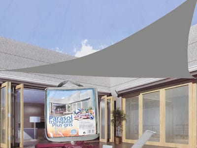 Schaduwdoek driehoek - zonnezeil - zonneluifel waterafstotend uv-bestendig grijs 3 x 3 x 3 m